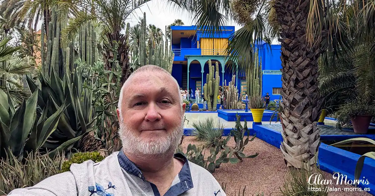 Alan Morris in Jardin Majorelle in the Medina in Marrakech.